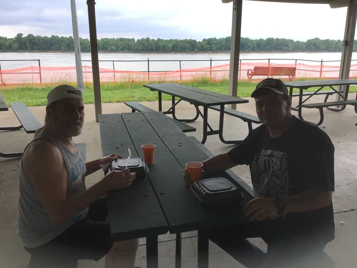 People eating food in Owensboro Kentucky from Food for the Soul